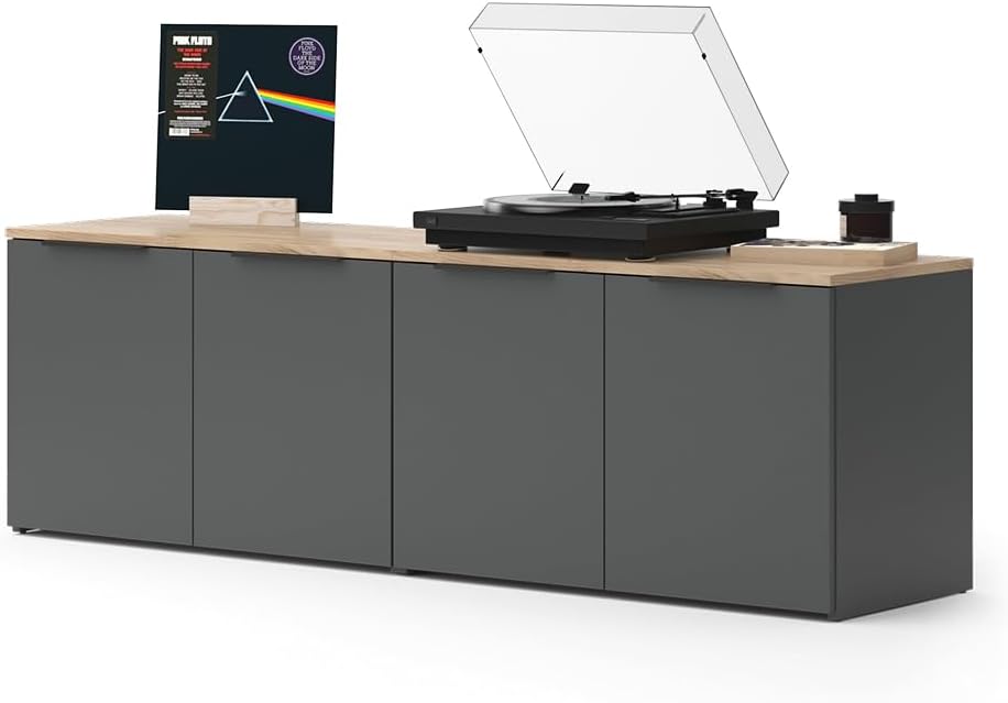 Vicco Wohnwand Wido, TV-Wand, Anthrazit/Sonoma, 2 Teile