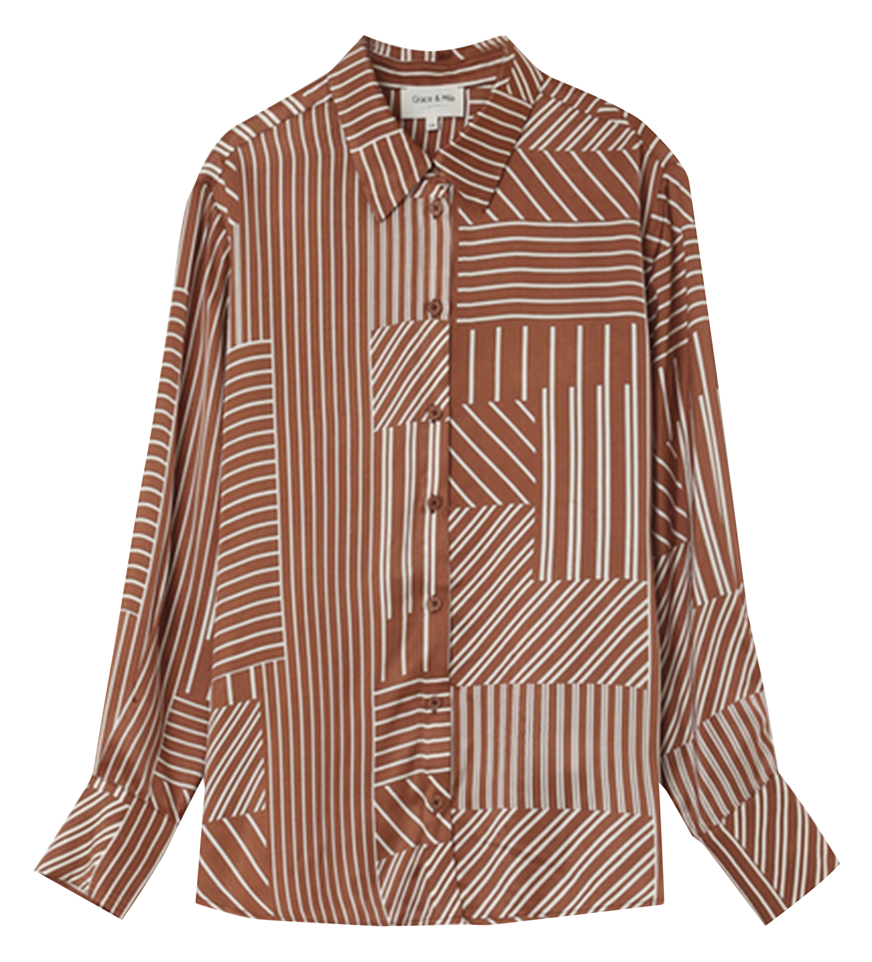 NEO - Chemise col classique imprimée | Marron