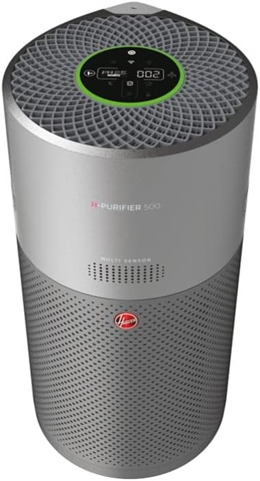 Hoover H-PURIFIER 500 Luftreiniger – mit HEPA-13 Filter für gute Luftqualität – Luftmesser mit CO-Warnsystem – mit Diffusor-Funktion – mit App & LED-Display steuerbar, für Räume bis 110 m² [HHP55CA]