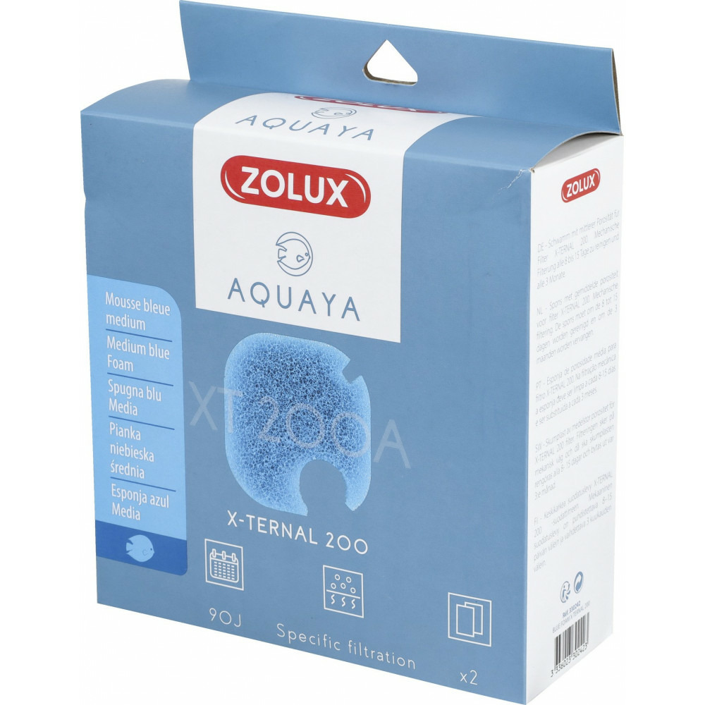 Filtre pour pompe x-ternal 200, filtre xt 200 a mousse bleue medium x2. Pou