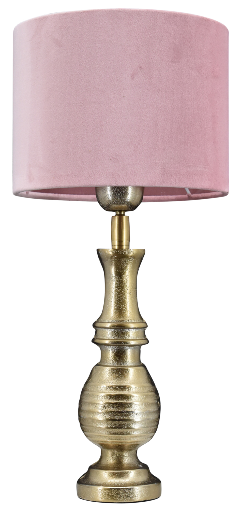 Tafellamp Pompeï small + kap 20/20/15 San Remo velours roze