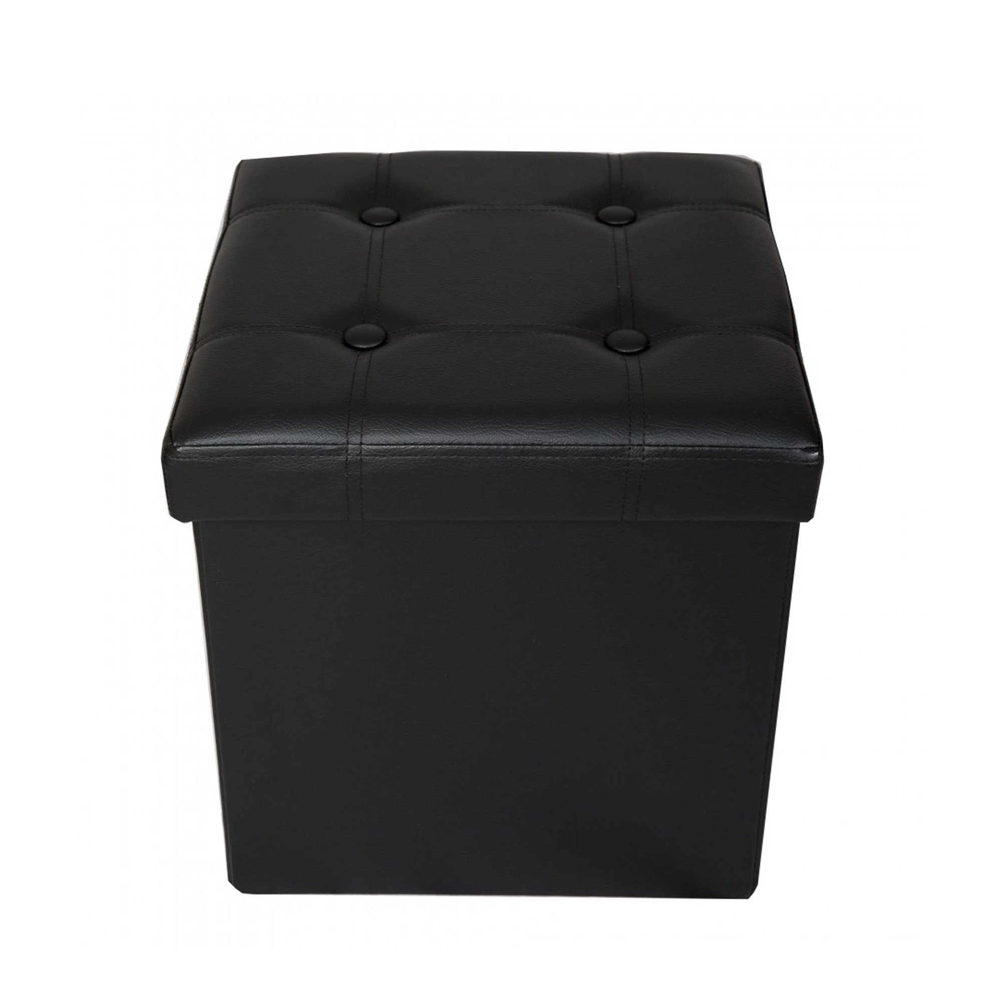 Sitzwürfel Leder BEN 38 x 38 cm schwarz