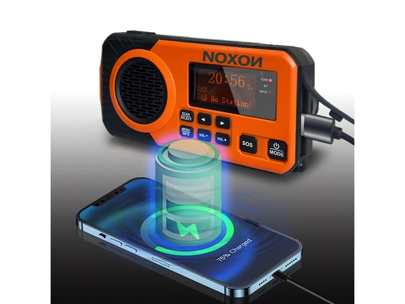 Noxon DAB  Radio Dynamo Solar 311 Orange Notfunk Outdoor DAB  Radio
