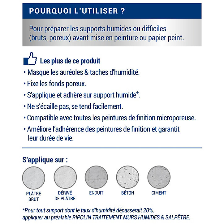 Sous-couche anti-humidité intérieur mat Ripolin 0,75L