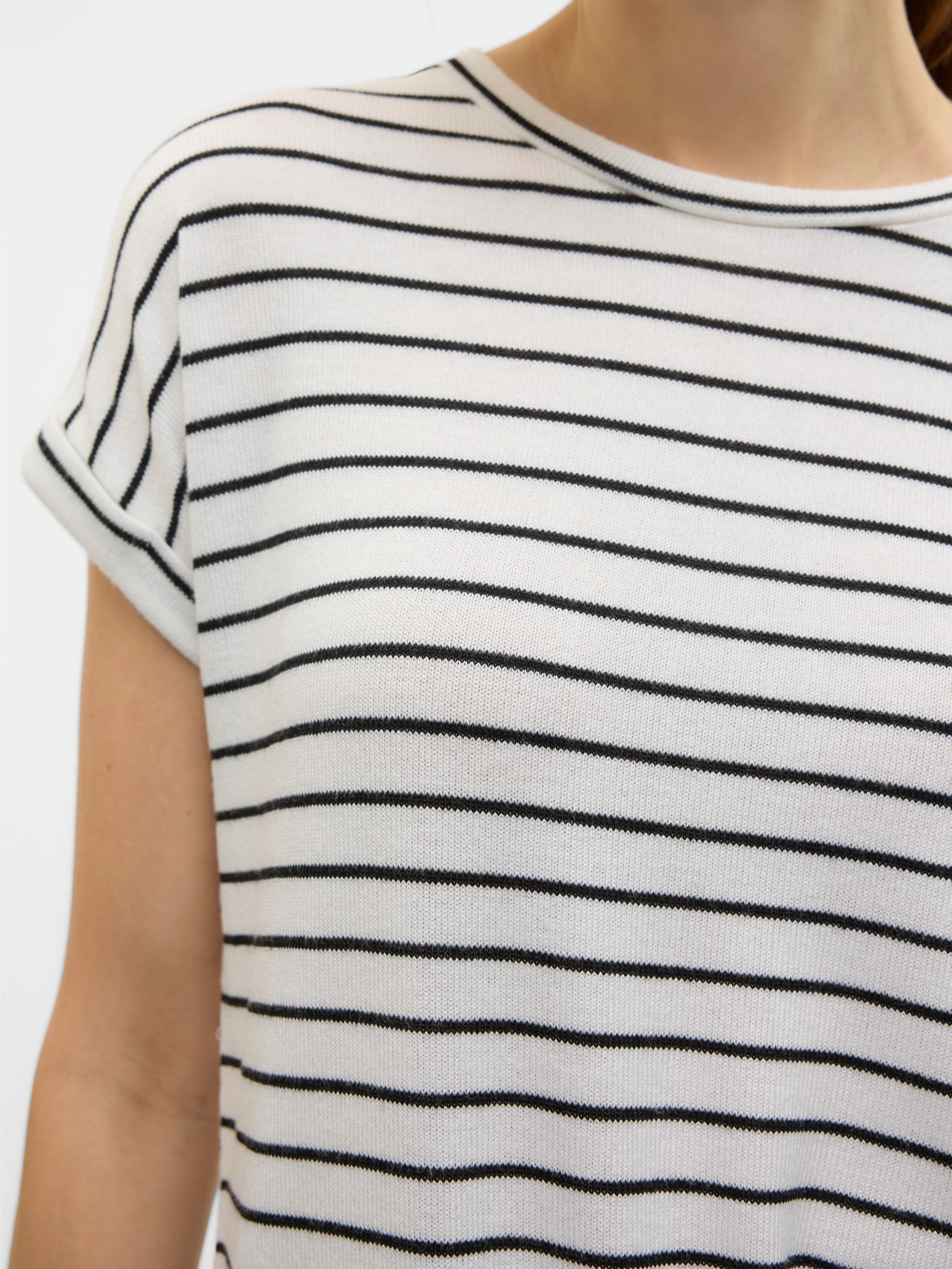 Vero Moda Kurzarmpullover »VMBRIANNA SS O-NECK PULLOVER BOO  REP«, mit Umschlagsaum am Kurzarm