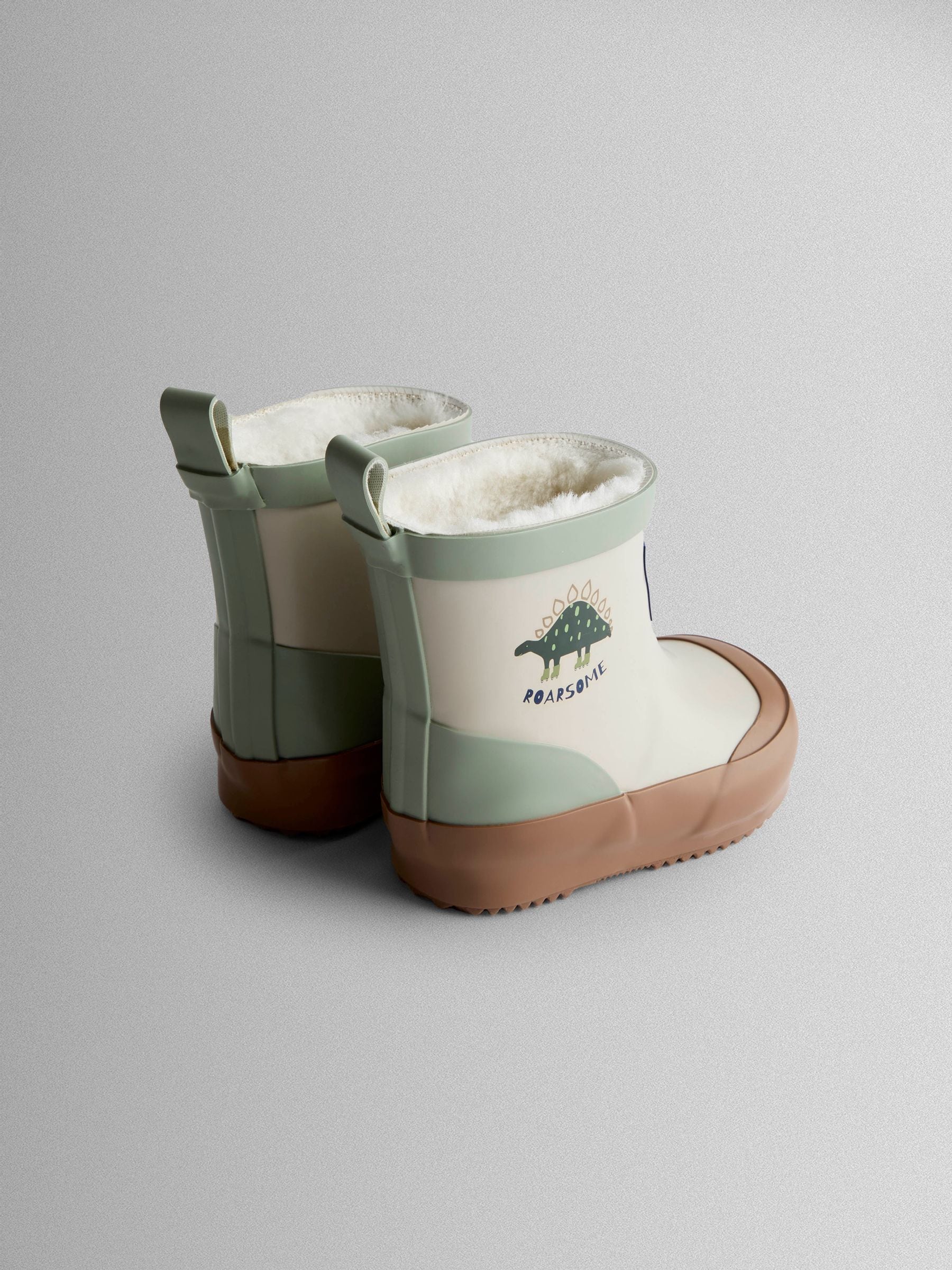Kiezelkleurig dinosaurus - JoJo Maman Bébé Short Cosy Lined Wellie Boot