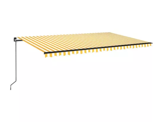 Auvent manuel rétractable 500x350 cm Jaune et blanc