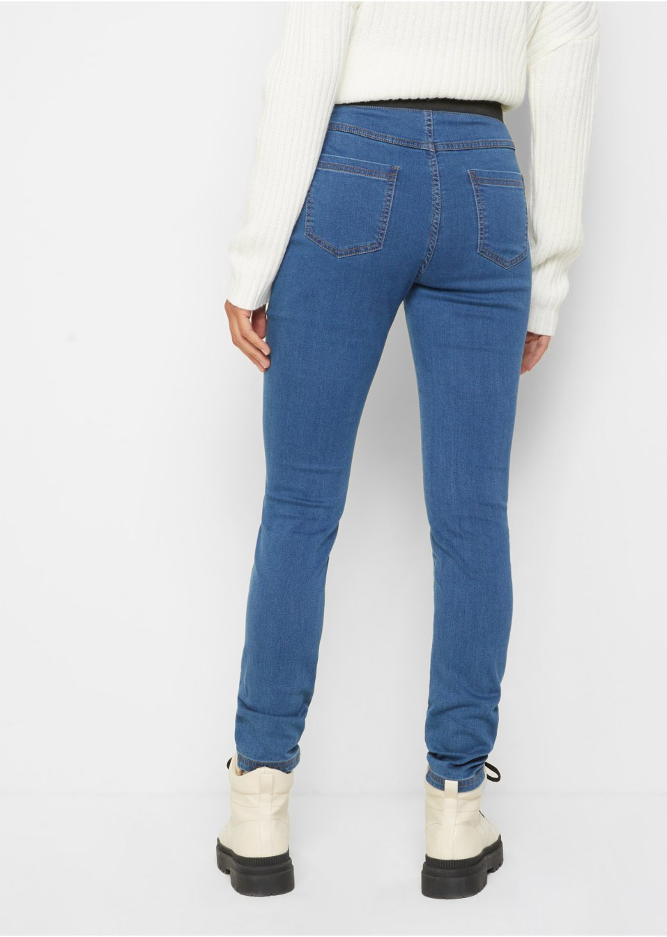 Jean thermo avec couture latérale avancée et taille confortable