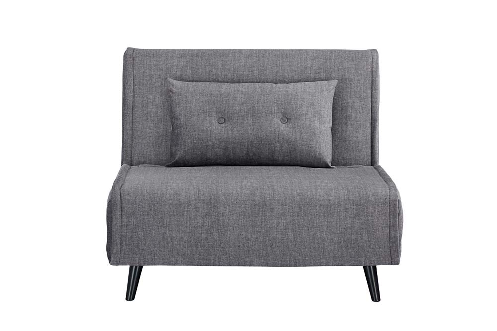 Retro Schlafsessel SMART MULTIFUNCTION 100cm grau Vogue Velours Samt Bettfunktion