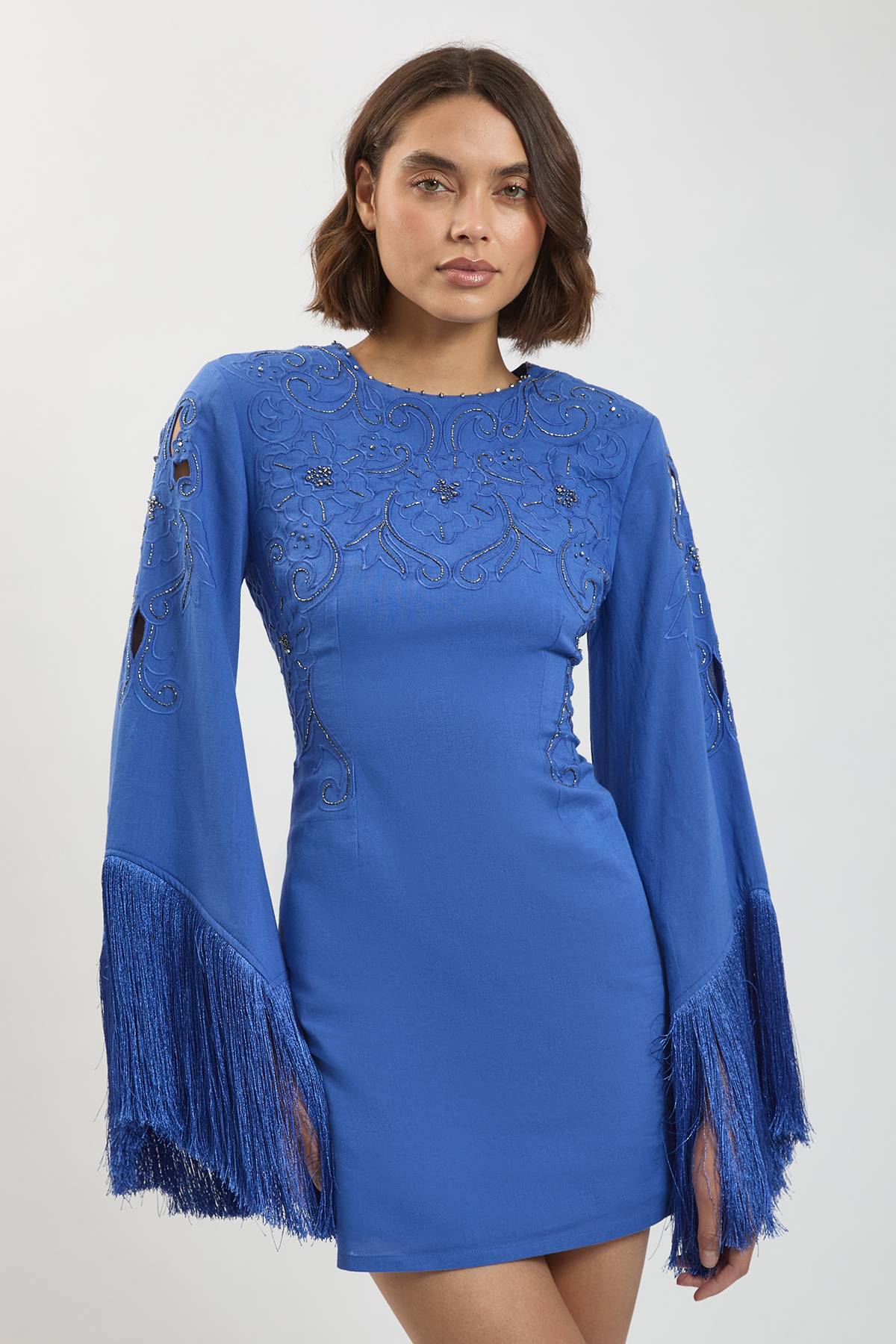 KarenMillen Robe Mini À Franges Et Perles