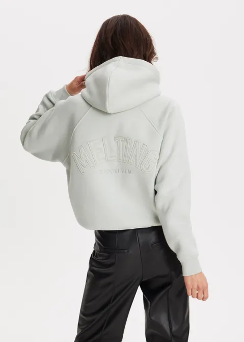 Hoodie met applicatie groen (MINT)