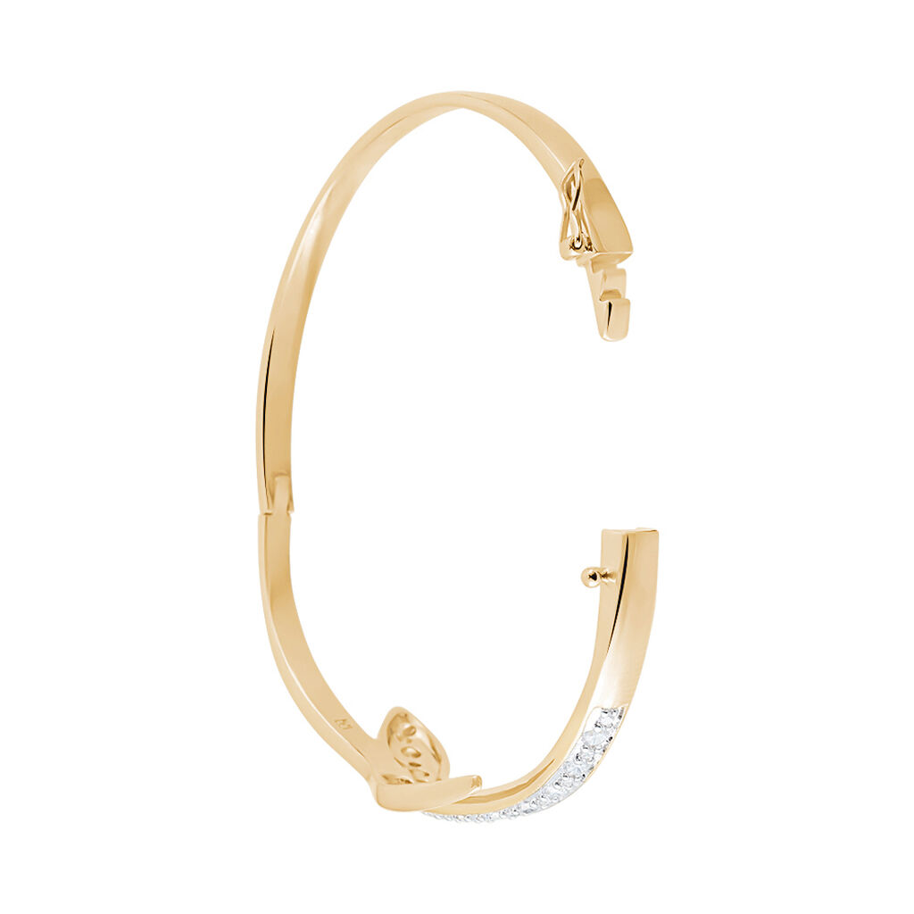 Bracelet Jonc Reyyanae Plaqué Or Jaune Oxyde De Zirconium