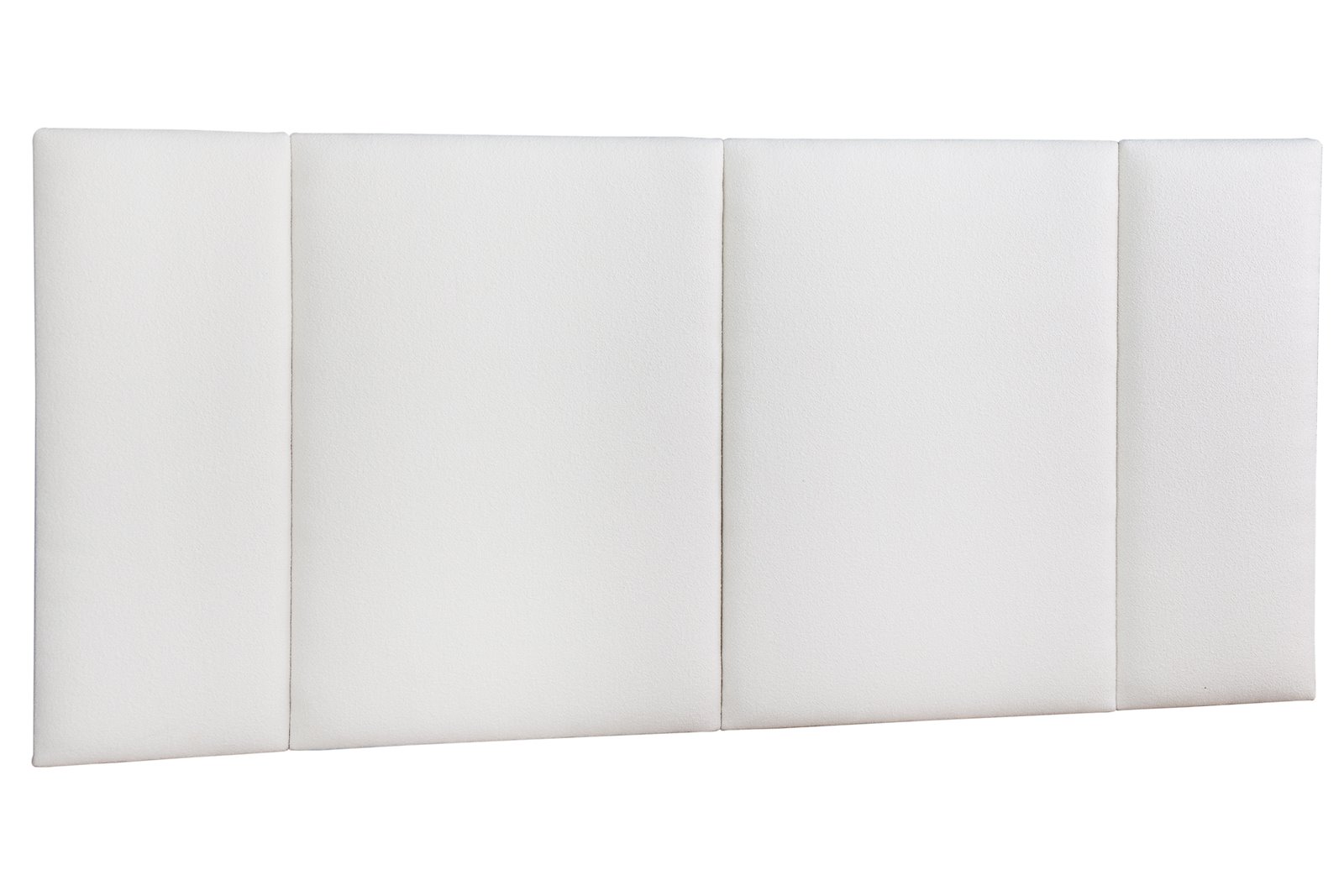 Sierra sengegavl Til 150 cm seng i tekstil Bris 101 hvit. Oversized med sidepaneler