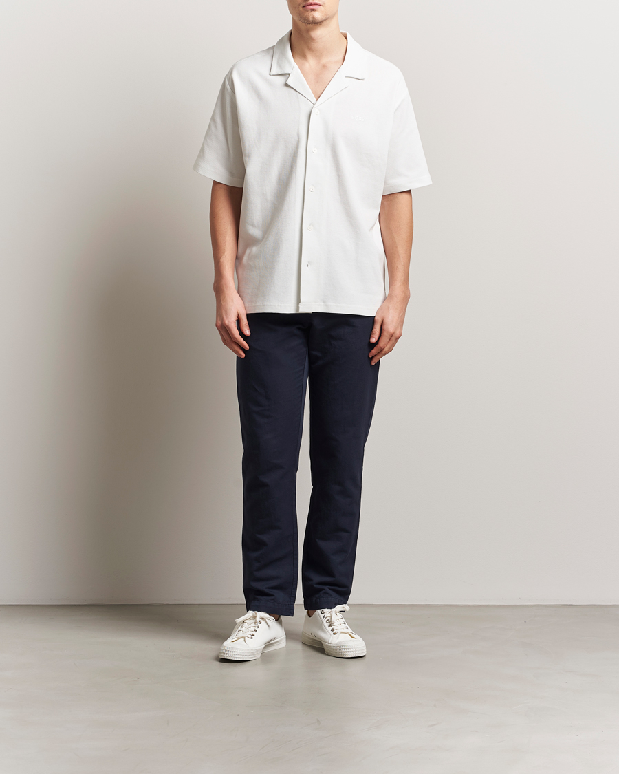 BOSS ORANGE Waffle Short Sleeve Shirt Natural