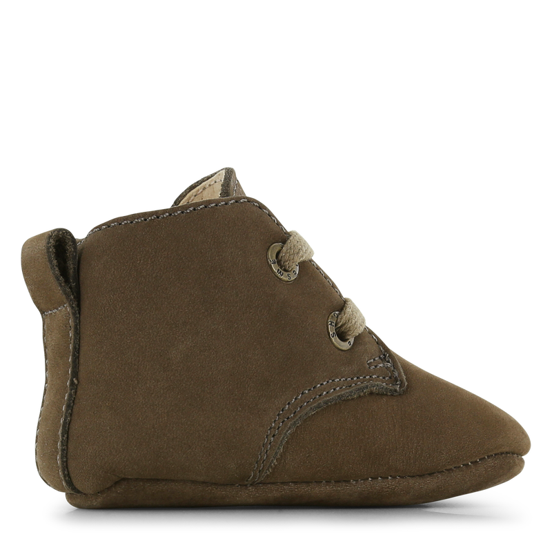 Shoesme Newborn groen leren slofje Leer | Jongens schoenen
