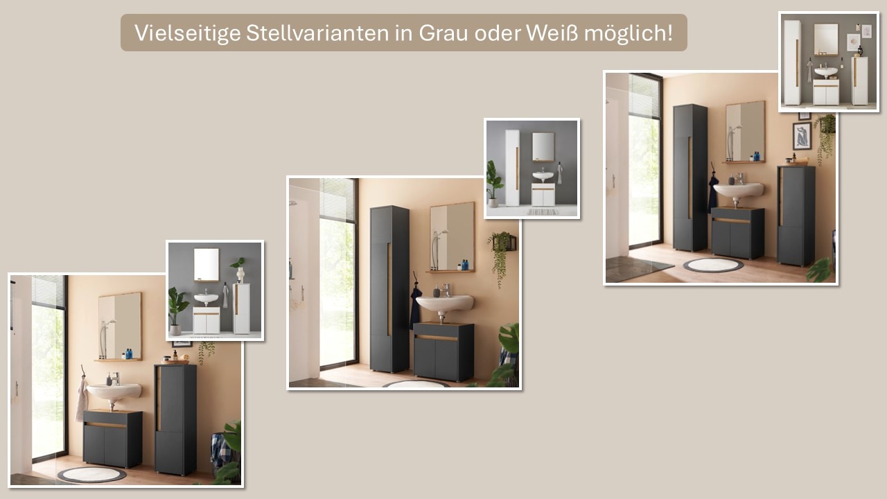 INOSIGN Badspiegel »CITY/GIRON, Spiegel in Wotan Eiche, Wandspiegel im zeitlosen Design« mit Ablagefläche, 60 cm breit
