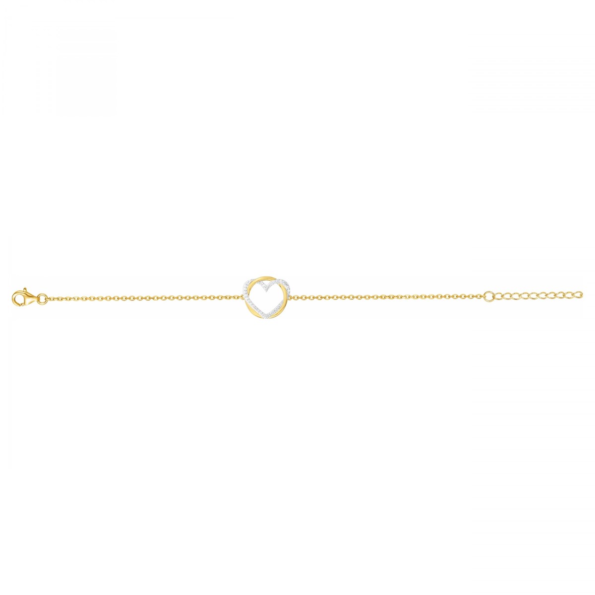 Bracelet en Plaqué Or avec oxyde de zirconium blanc