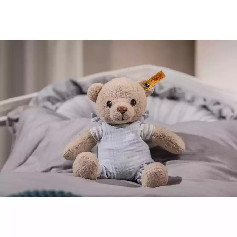 Steiff Teddybär Niko beigeblau GOTS, 26 cm