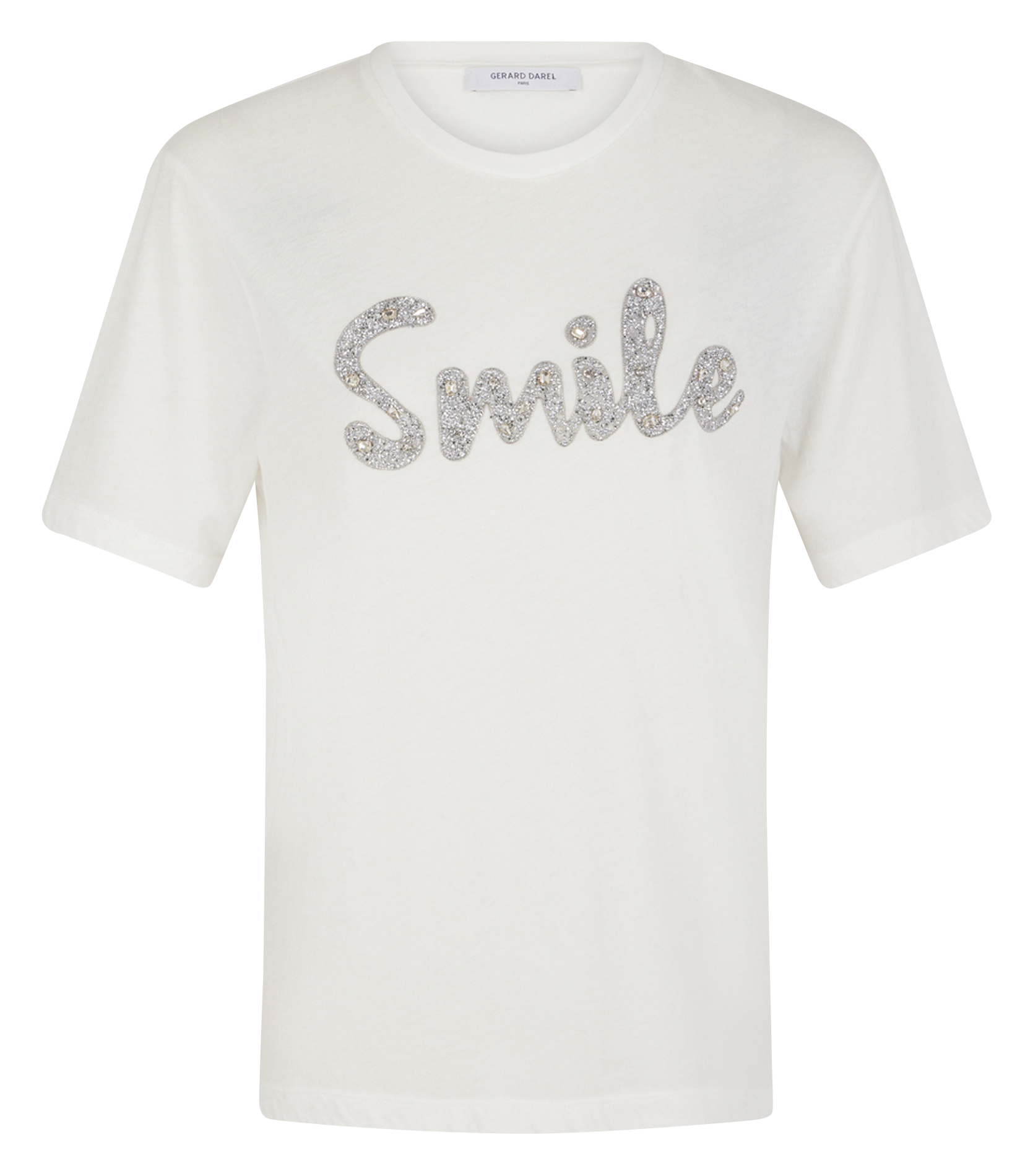 AZEL - Tee-shirt col rond droit en coton | Blanc
