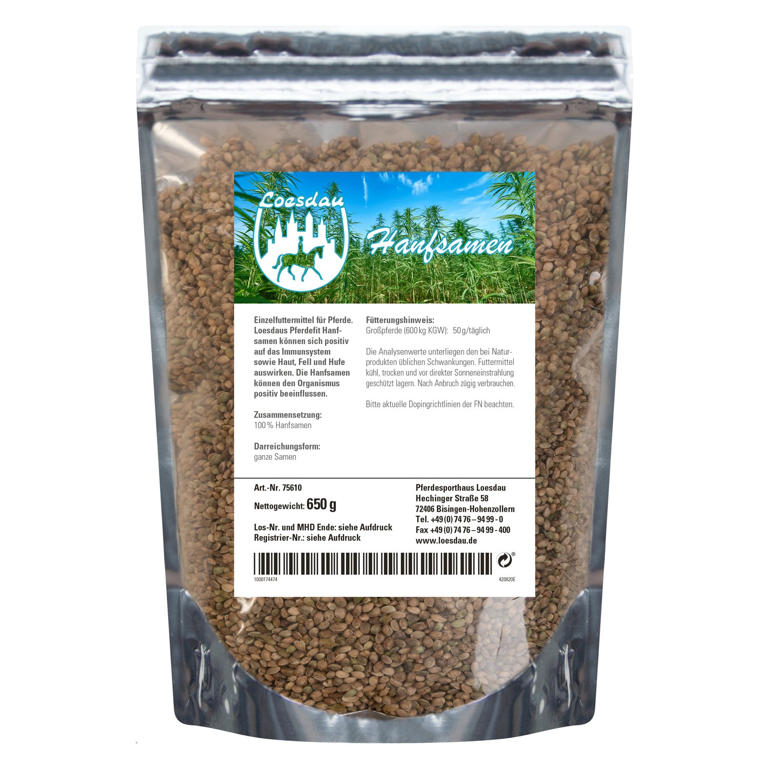PFERDEfit by Loesdau Hanfsamen  - 650 g