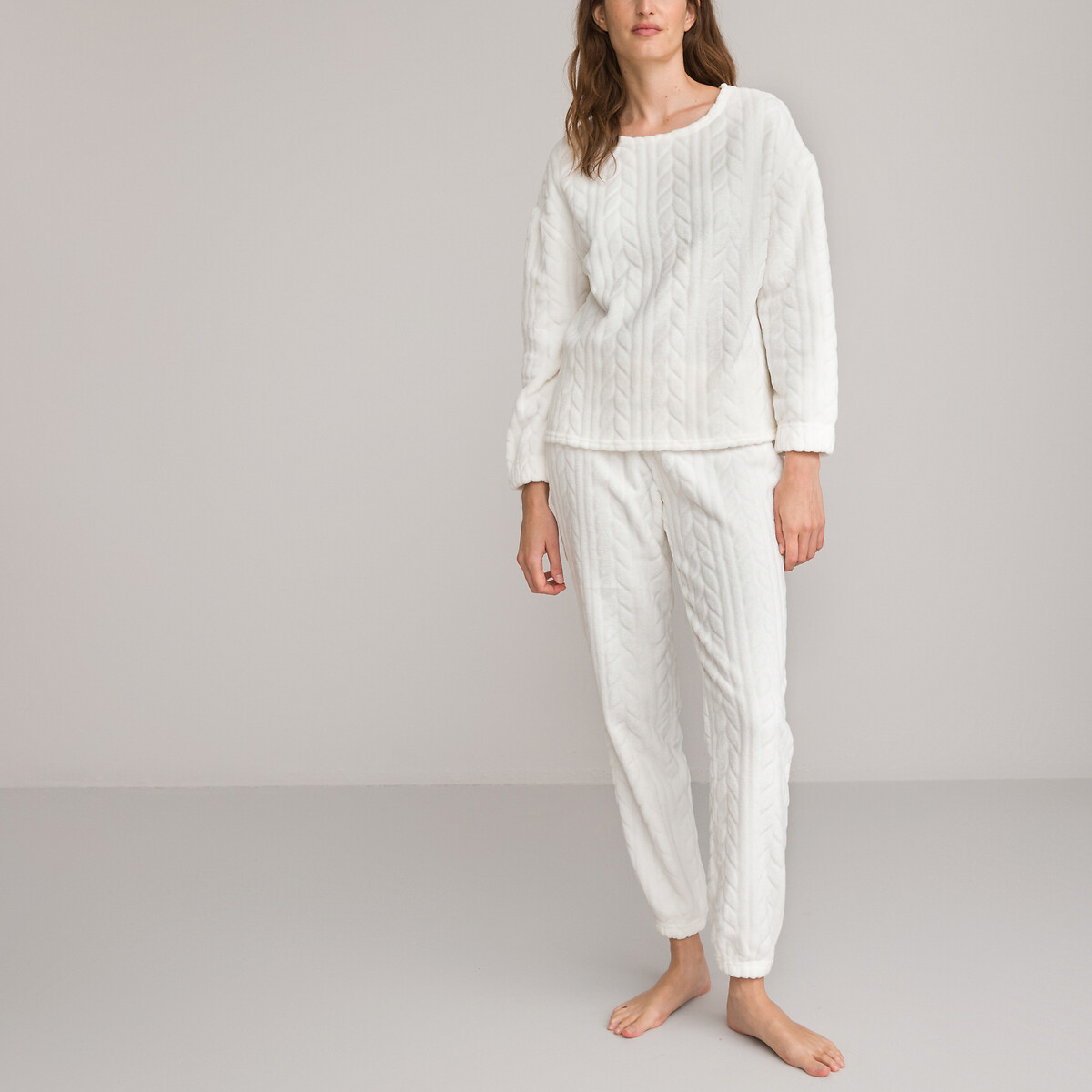 SO'HOME<br>Pijama em fleece tricot, efeito kabel
