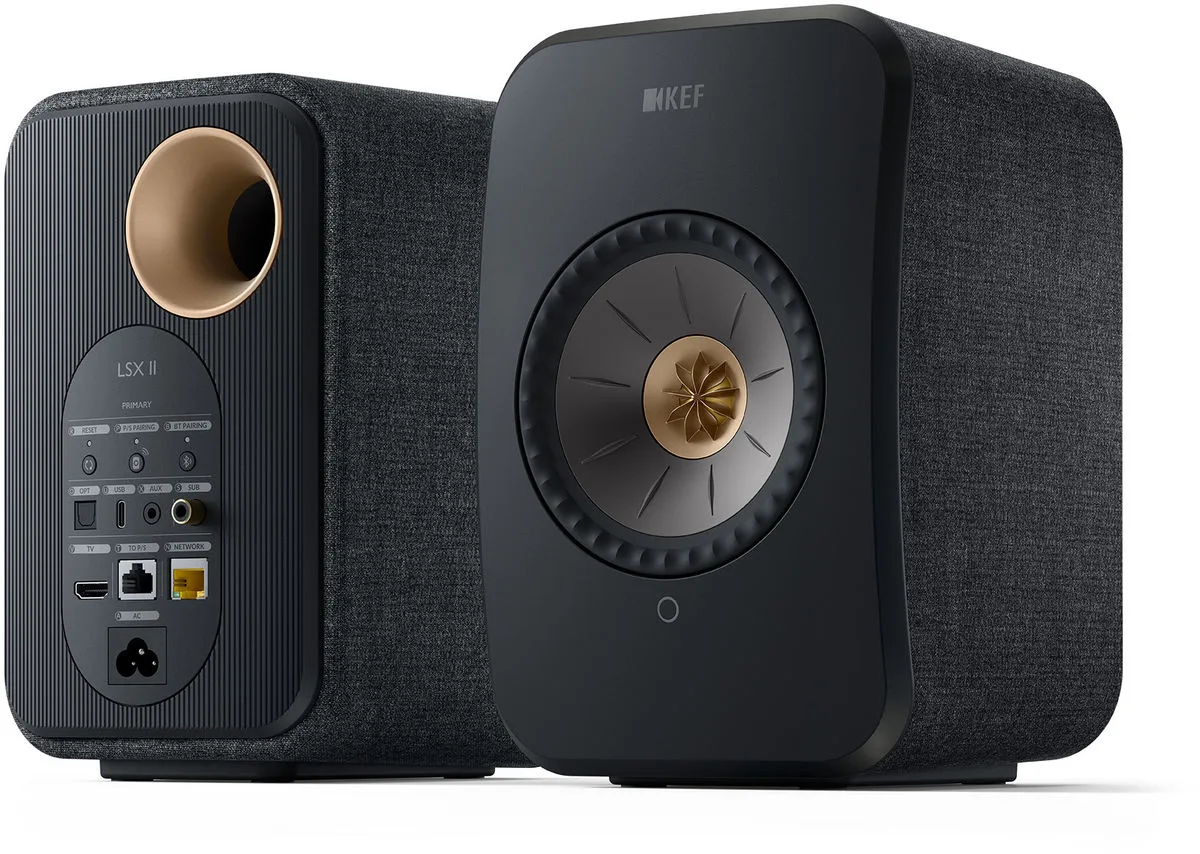 KEF LSX 2 Noir   S1 Gris Enceintes sans fil hi-fi