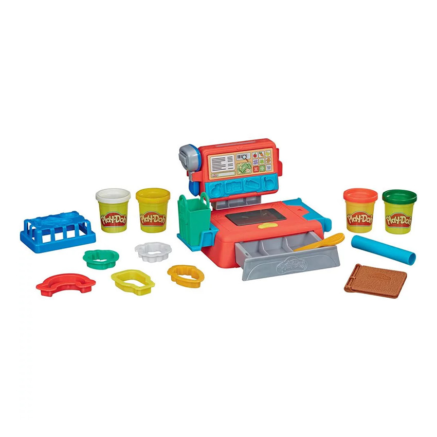 Caisse enregistreuse avec 4 pâtes à modeler Play-Doh