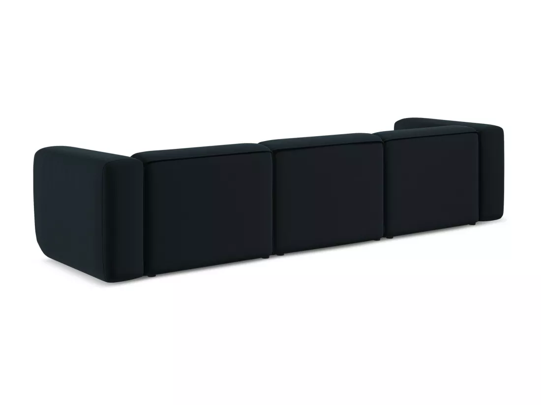 Canapé modulable 4 places en velours - bleu royal - EKAHI
