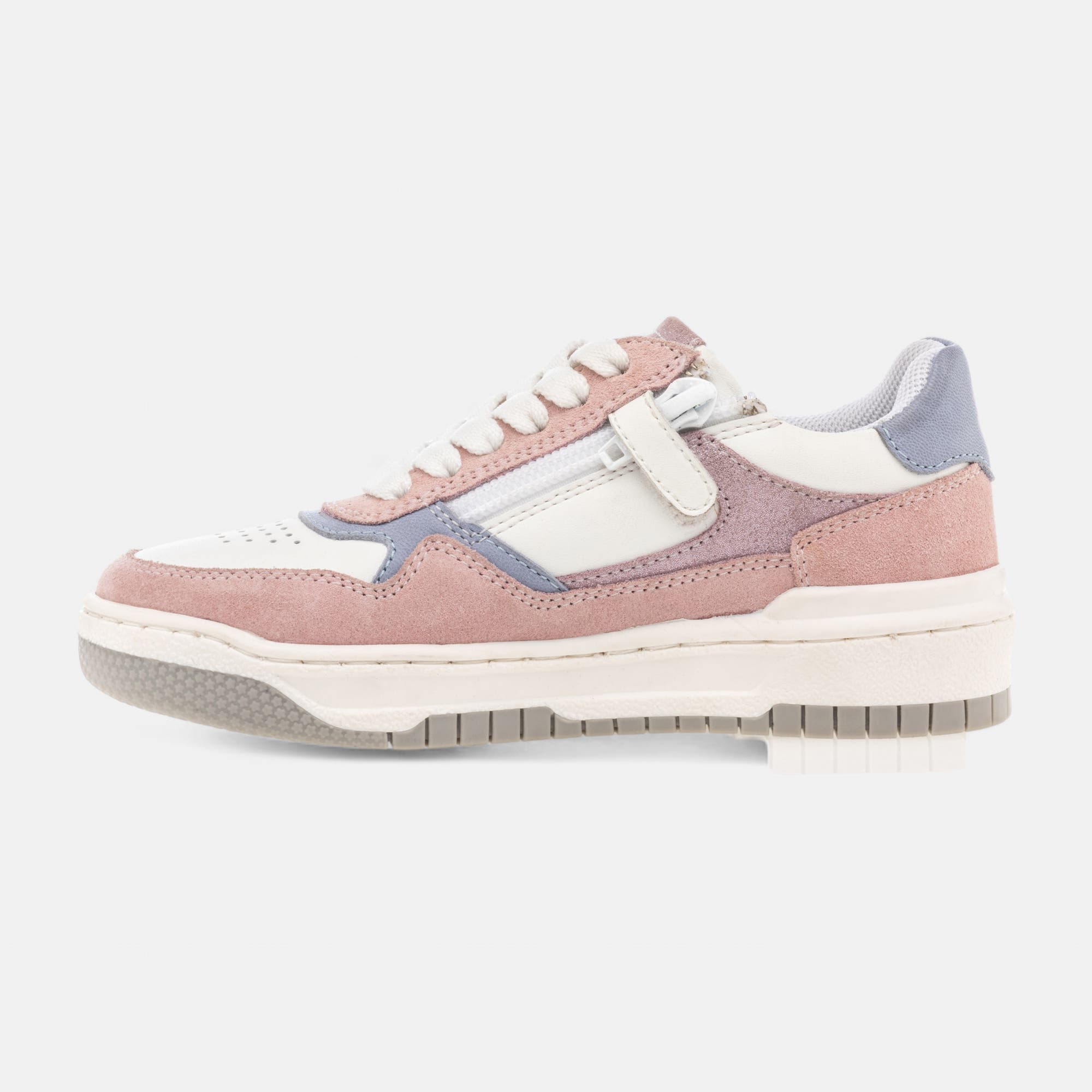 Baskets basses Fille en cuir blanc
