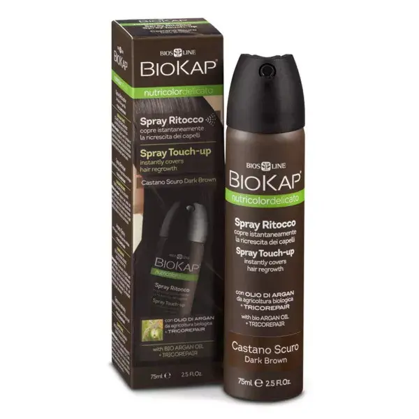 Biokap Nutricolor Delicado Spray para retoque de raiz castanho escuro 75ml