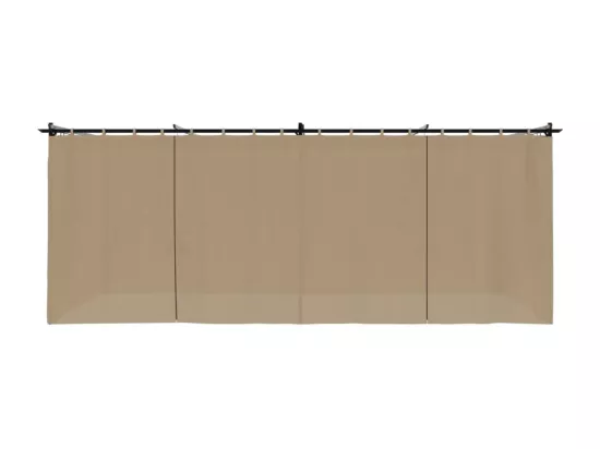 Tonnelle avec rideaux taupe 6x3 m acier