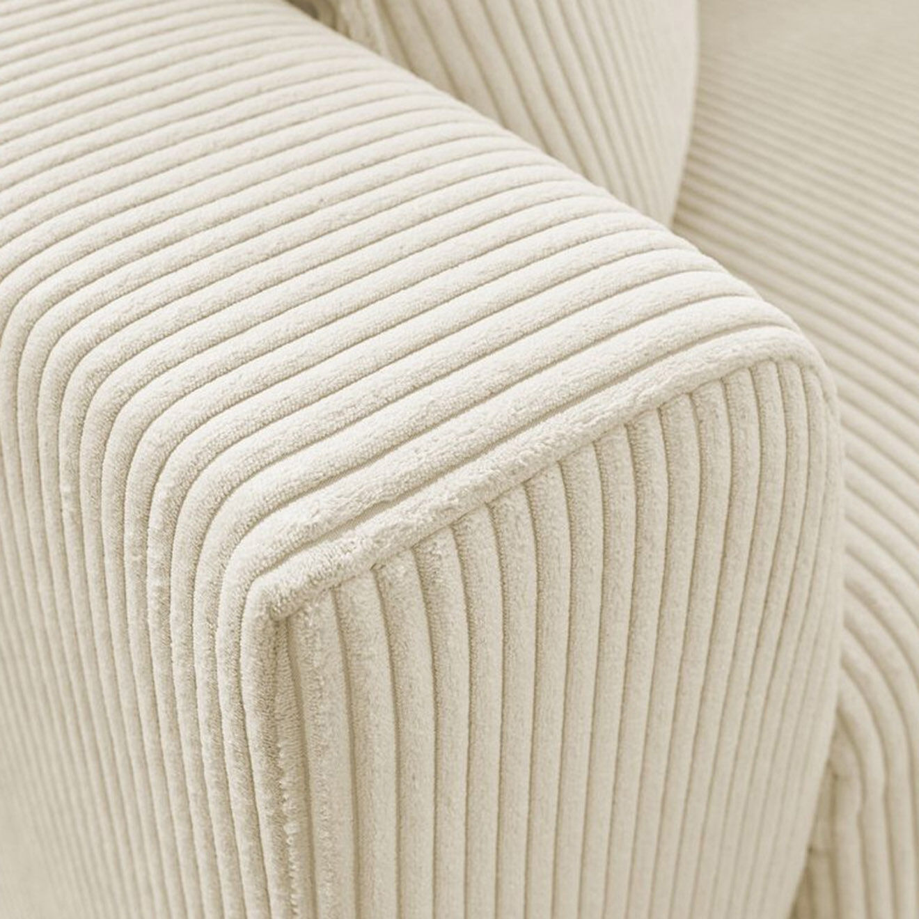 Bobochic Canapé convertible express augustin velours côtelé beige  - 225x96x97 cm