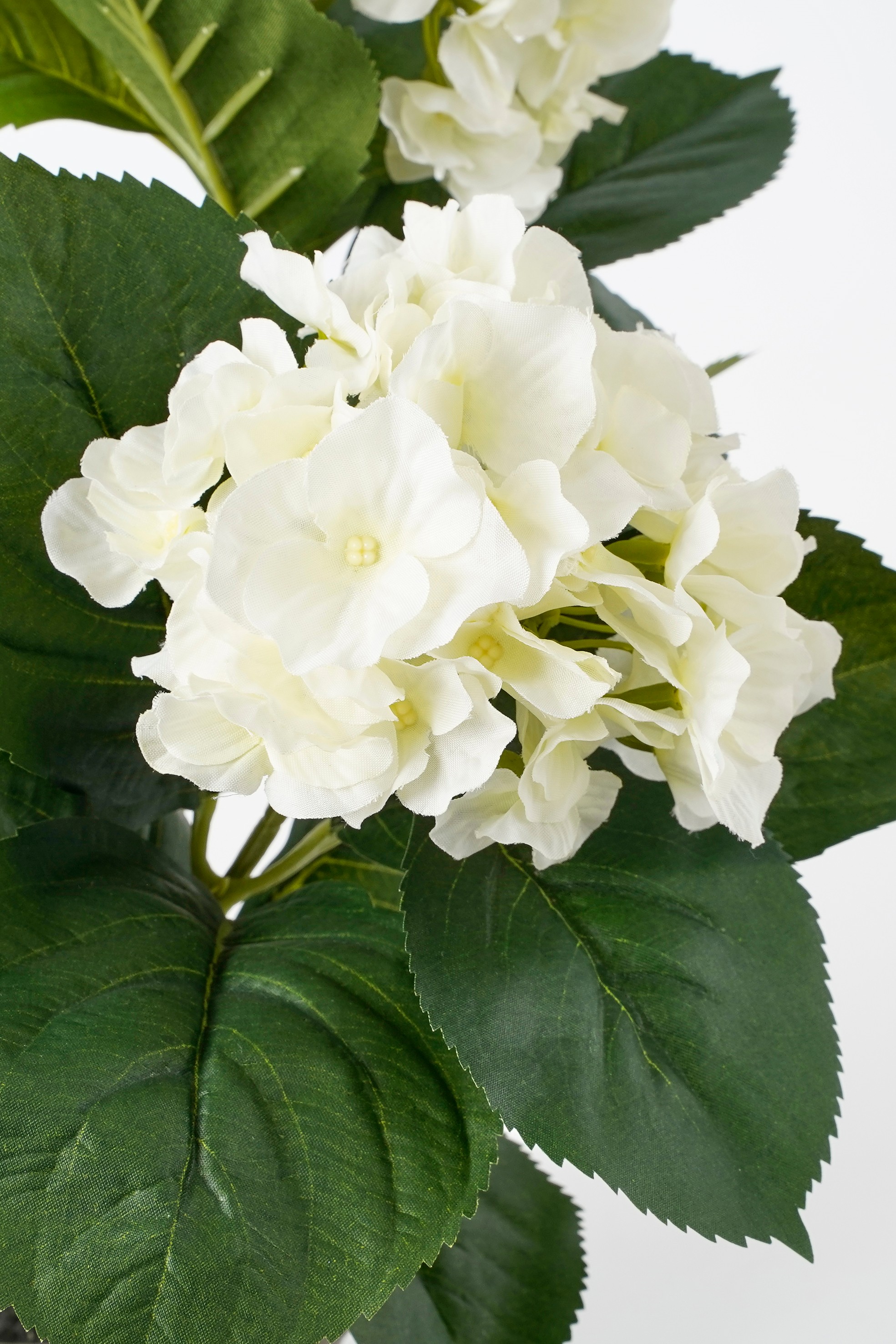 Mica decorations - hortensia artificielle blanc en pot h40