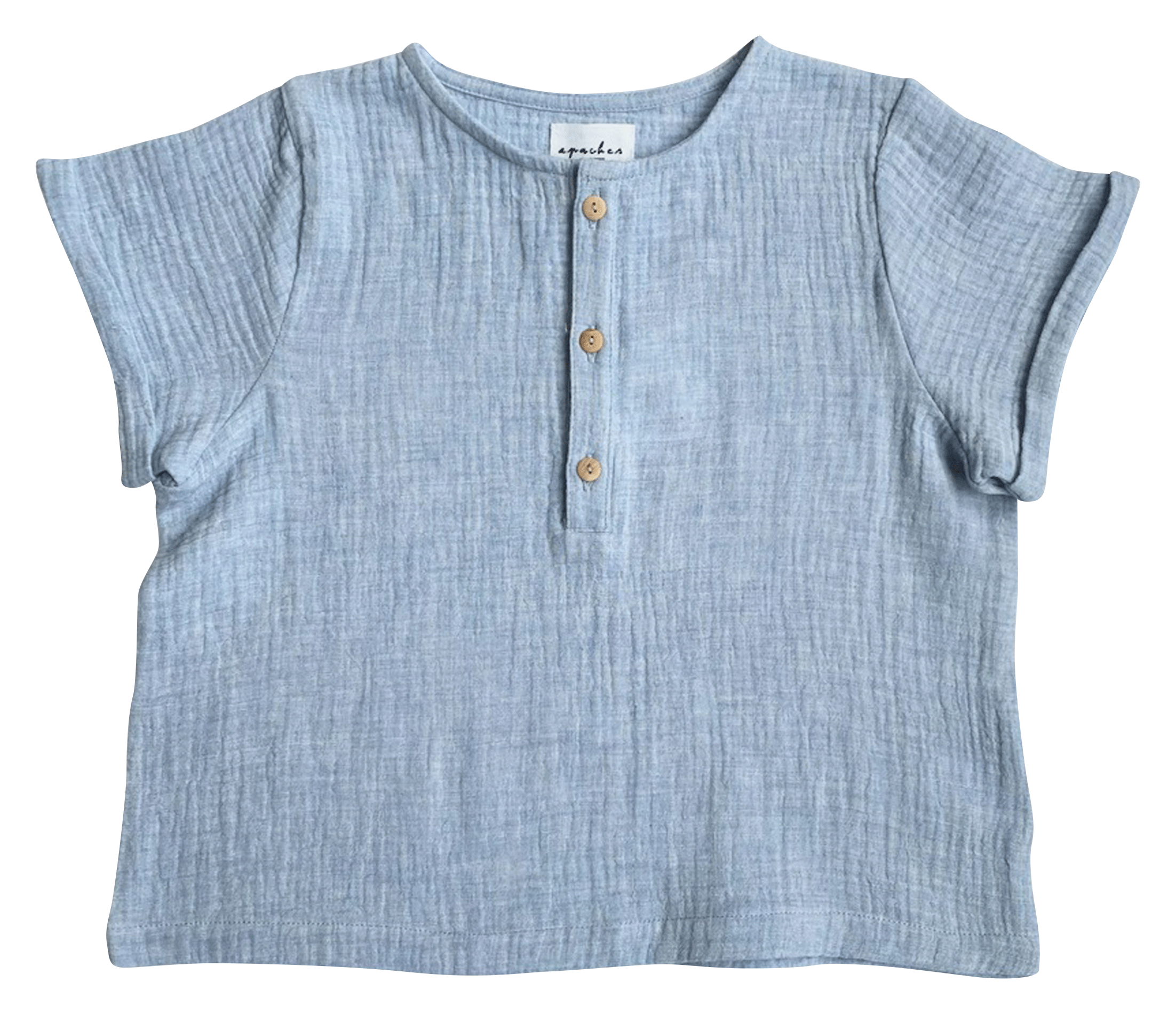 MANI - Tee-shirt col rond en coton| Bleu