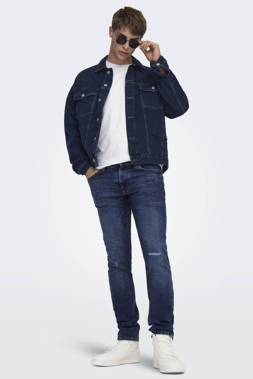 ONLY & SONS slim fit jeans ONSLOOM dark blue denim
