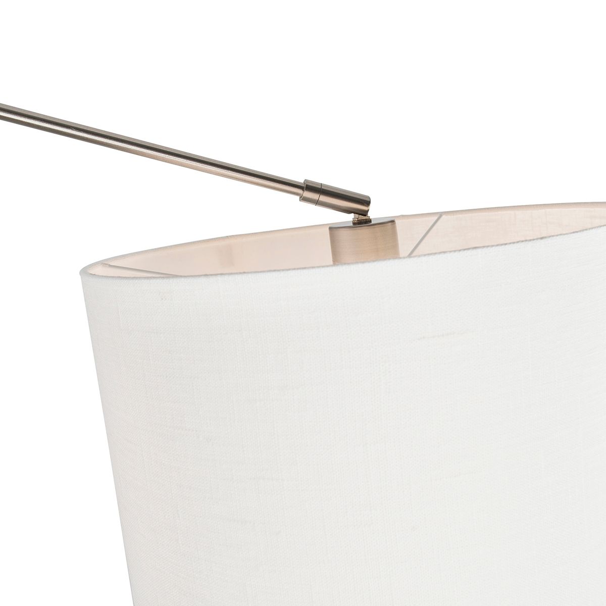 Smart hanglamp staal met kap wit 35 cm incl. Wifi A60 - Blitz