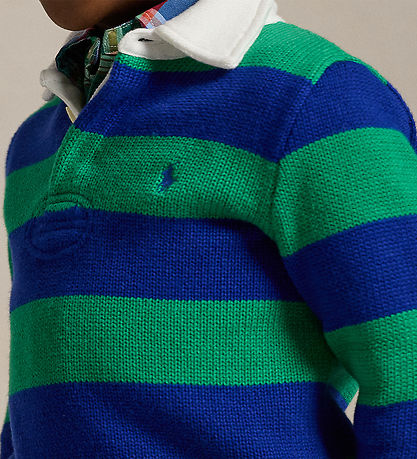 Polo Ralph Lauren Bluse - Strick - Grün/Blau Gestreift