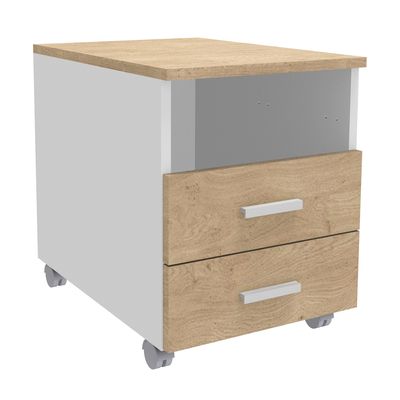 Caisson mobile INEO JET UP Bureau Vallée - L43xH56xP60 cm - 3 Tiroirs dont 1 personnalisable obligatoire - façade imitation chêne clair