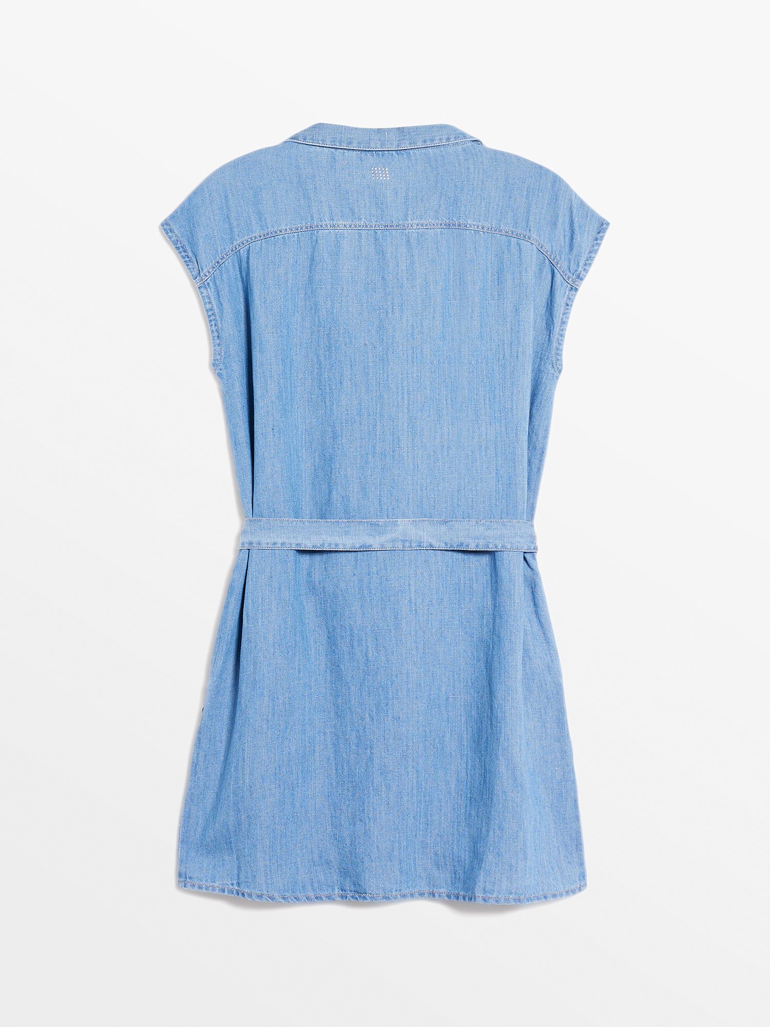 Robe Femme En Lin Ceinturée Bleu