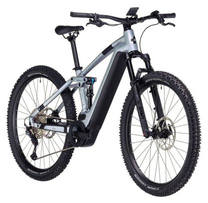 VTT Électrique Tout-Suspendu Cube Stereo Hybrid 120 Race 750 Shimano Deore XT 12V 750 Wh 29'' Argent Polar 2024