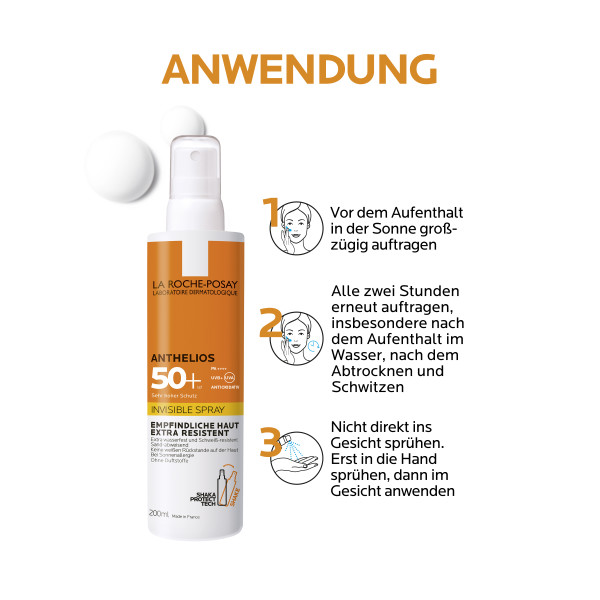 La Roche-Posay Anthelios Invisible Spray<br>200 ml, Spray, LSF50+ ohne Parfum