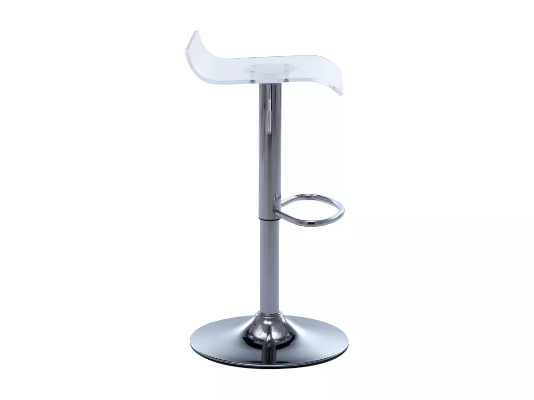 Lot de 2 tabourets de bar OLIVER - Acrylique - Transparent