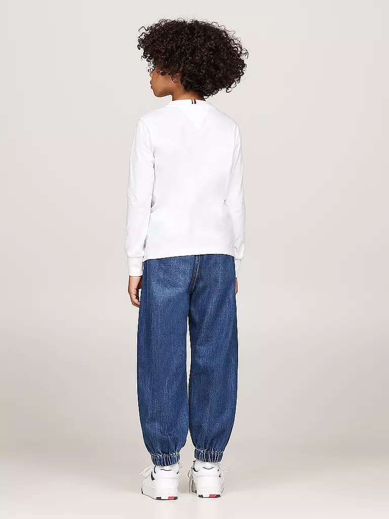 TOMMY HILFIGER Jungen Langarmshirt weiss