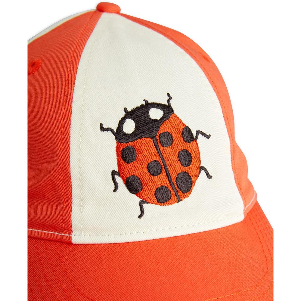 Køb Mini Rodini Red Ladybugs Embroidery Soft Kasket