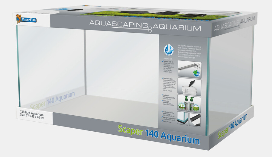 Superfish Scaper Aquarium 140 incl. ledverlichting en filter