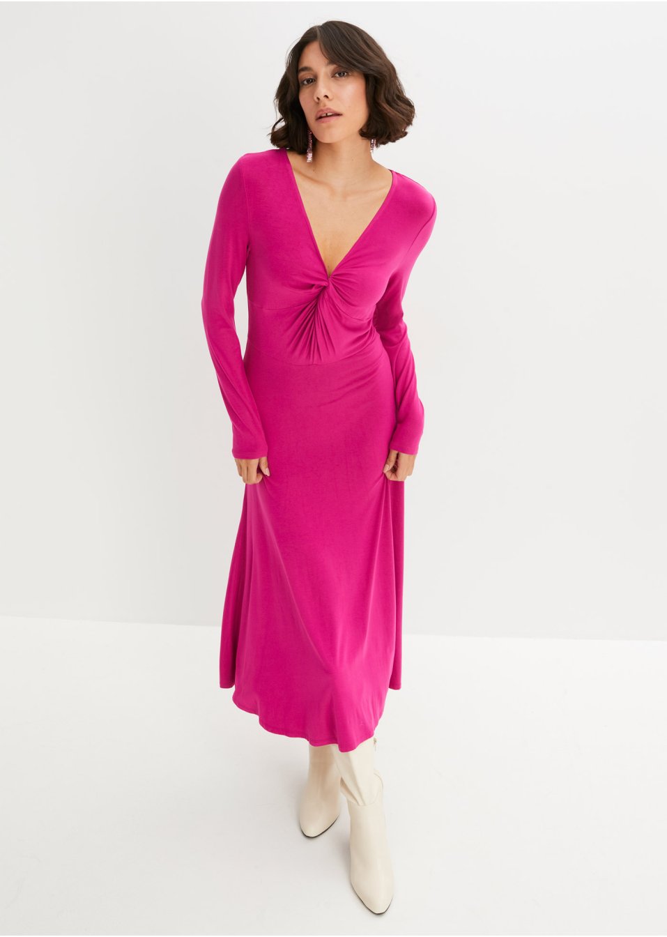 Robe midi avec détail nœud en viscose