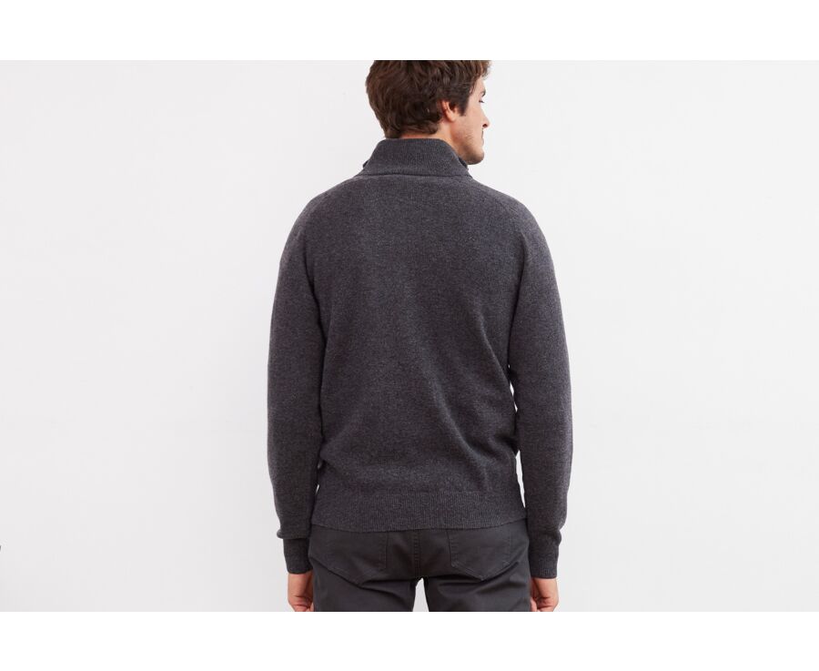 Gilet zippé homme laine Gris Anthracite Chiné - KANE