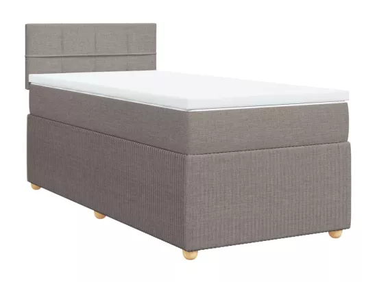 Sommier à lattes de lit avec matelas Taupe 90x190 cm Tissu