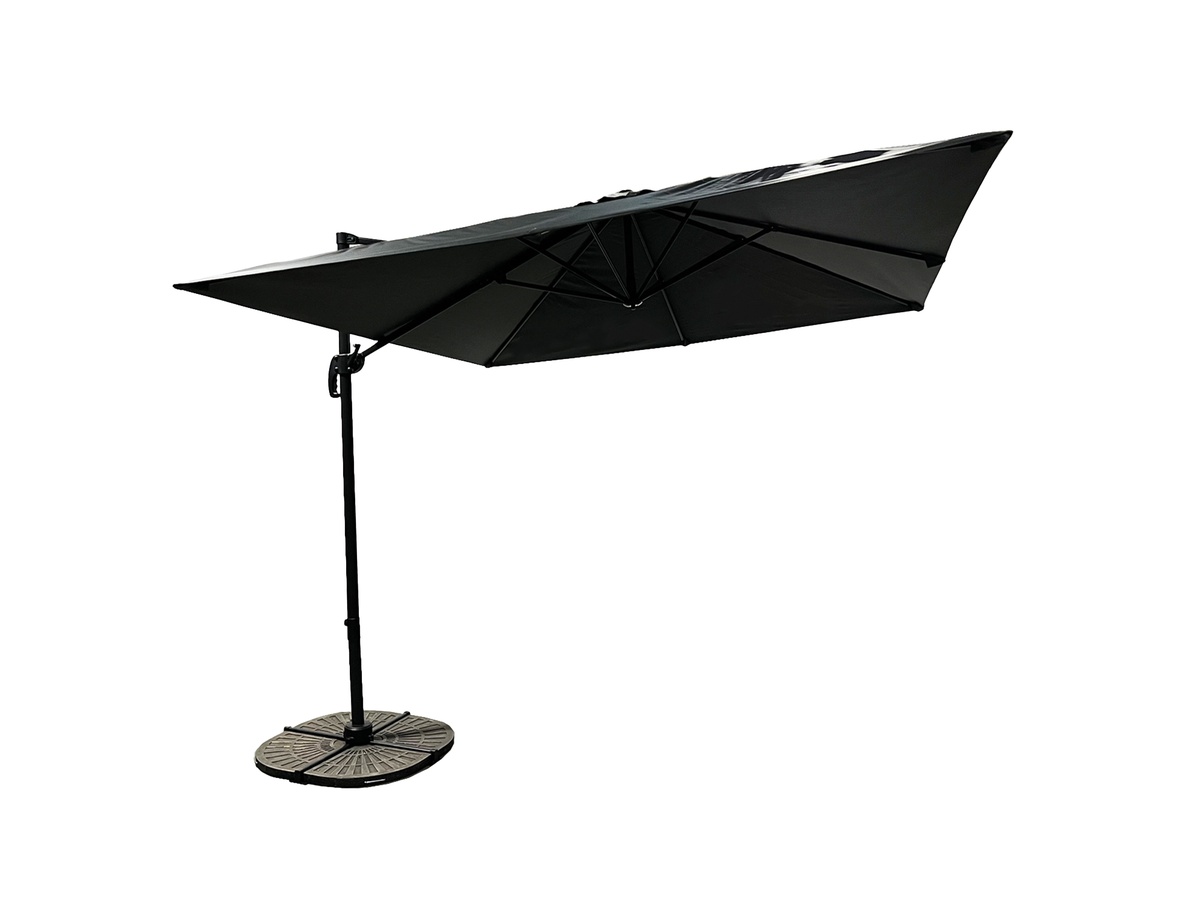 Buitenkado pro 3x3m aluminium zweefparasol - grey