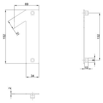 Huiscijfer 1 Zwart RVS 15 x 10 cm